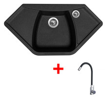 Sinks NAIKY 980 Granblack + Elasta nerez/černá 